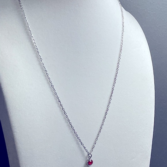 Genuine Crystal Birth Stone Pendant Necklace, GP 18” Chain. - Picture 2 of 3